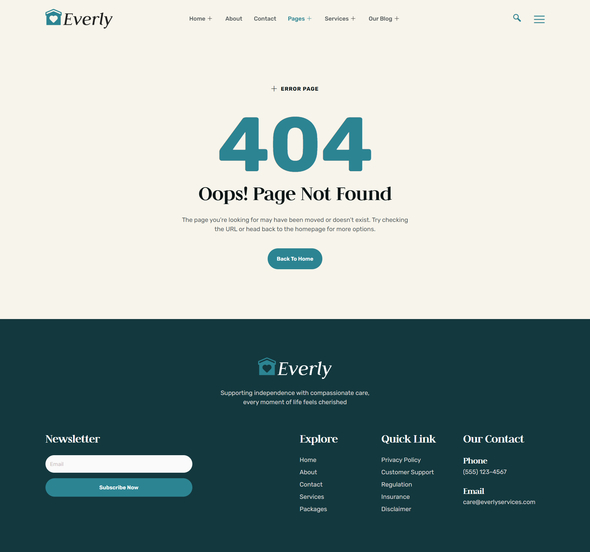 Everly - Home Care Services Elementor Template Kit