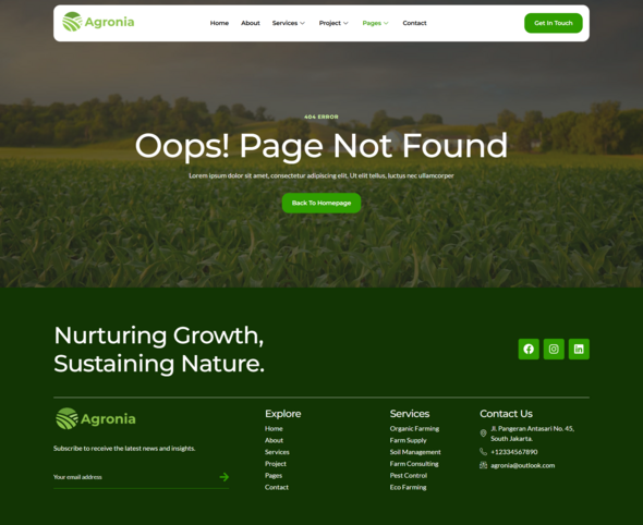 Agronia - Agriculture & Organic Farming Elemenntor Template Kit