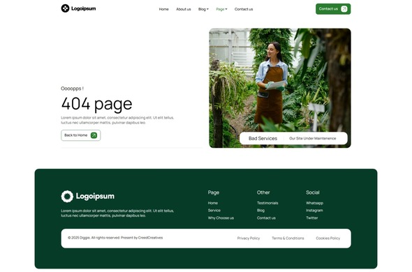 Diggie - Houseplants & Gardening Elementor Template Kit