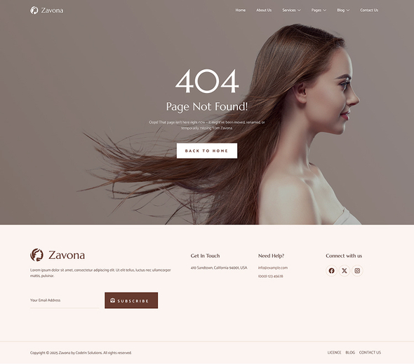 Zavona - Hair & Beauty Salon Elementor Template Kit