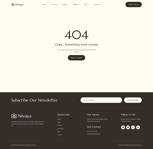Nivaya - Yoga Studio & Fitness Elementor Template Kit