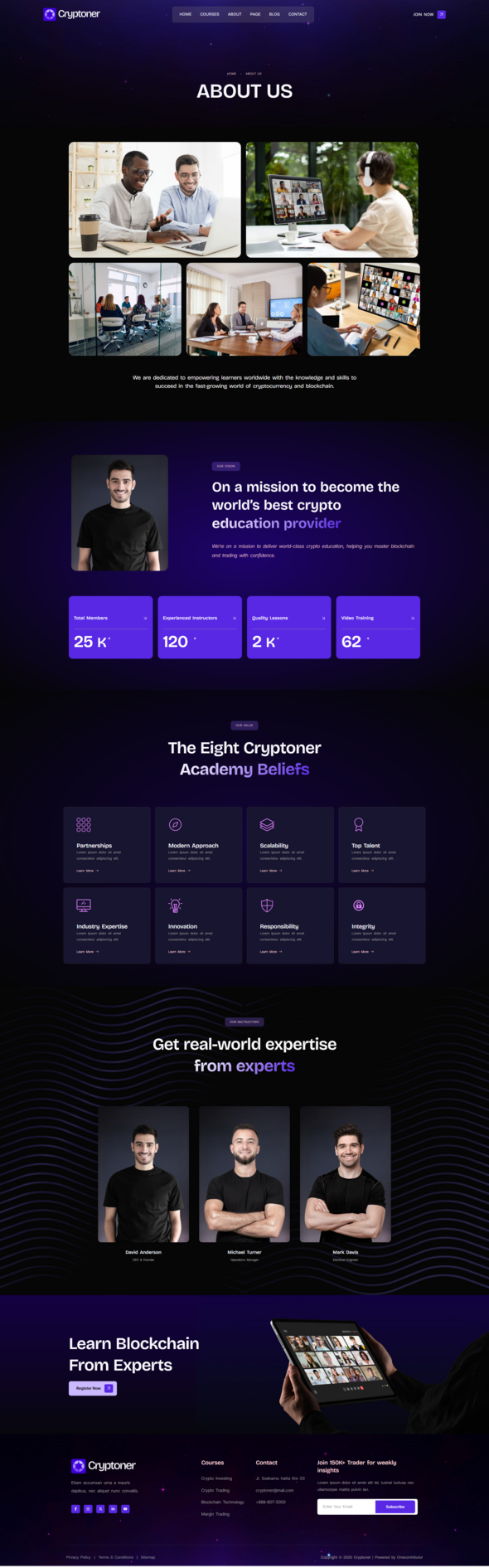 Cryptoner - Online Crypto Courses Elementor Template Kit