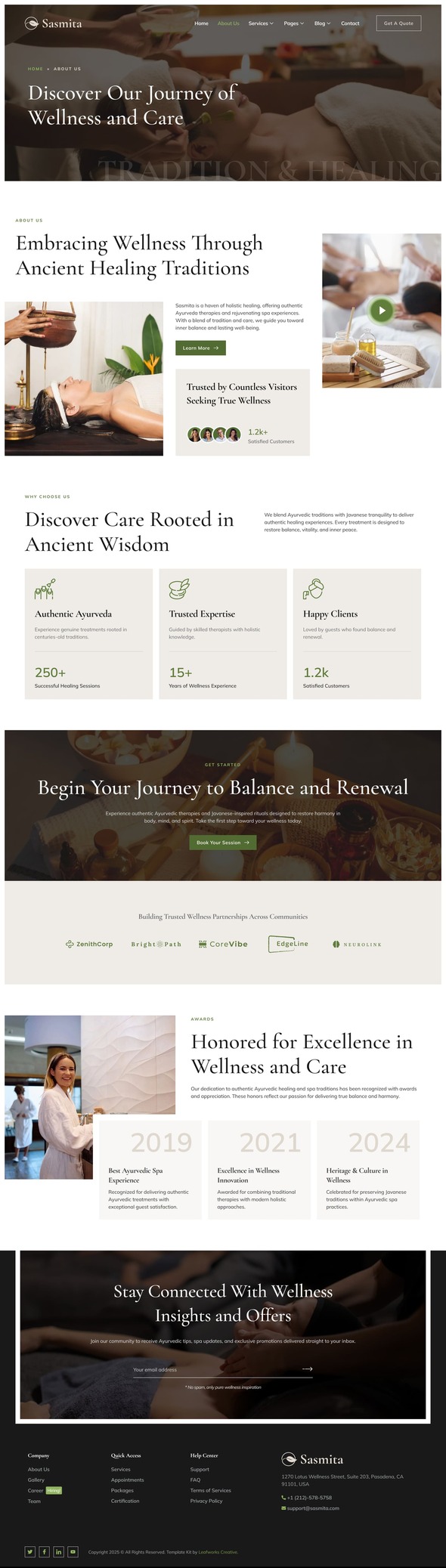 Sasmita - Ayurveda Treatment & Spa Elementor Template Kit