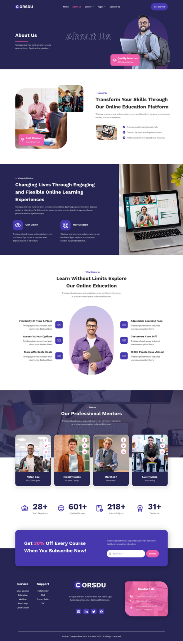 Corsdu - Online Courses & Education Elementor Template Kit