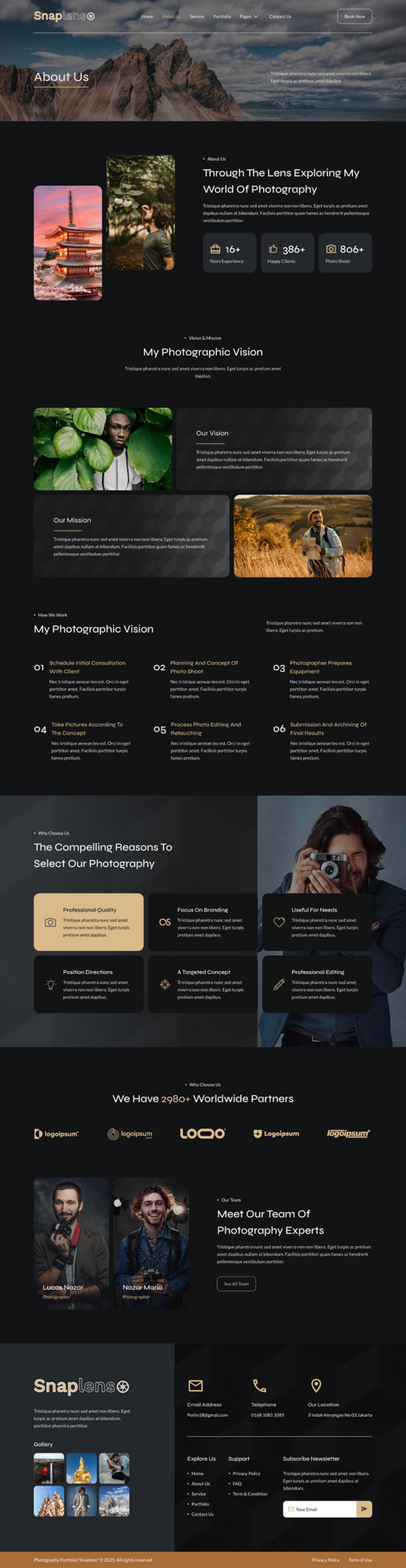 Snaplens - Photography & Portfolio Elementor Template Kit