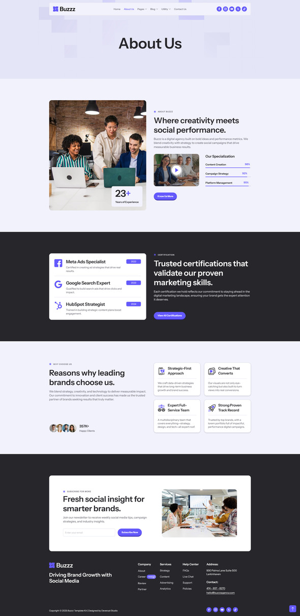 Buzzz - Social Media Marketing Agency Elementor Template Kit