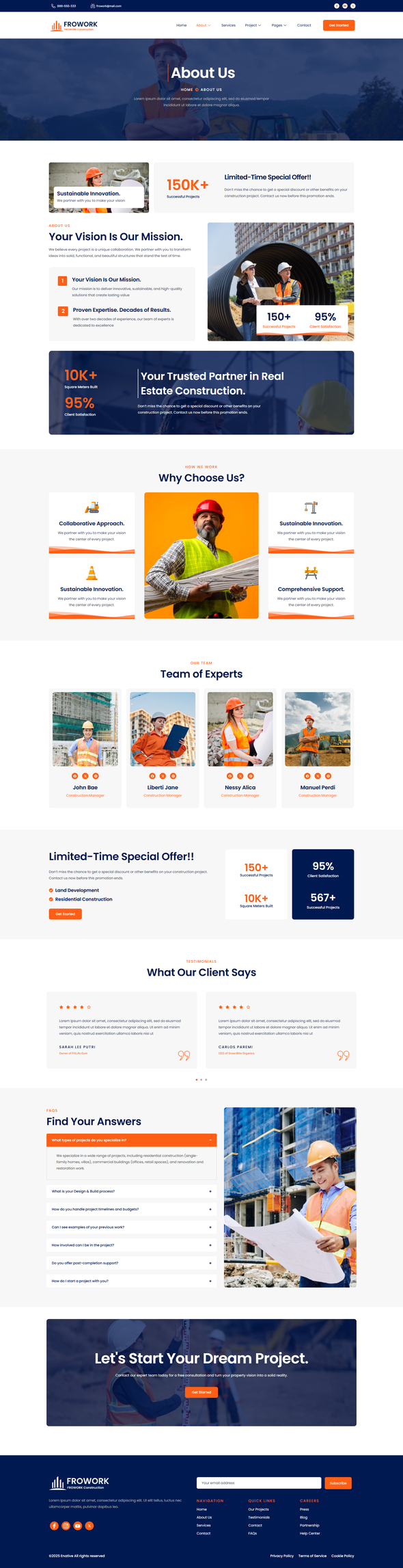 Frowork - Construction Elementor Template Kit
