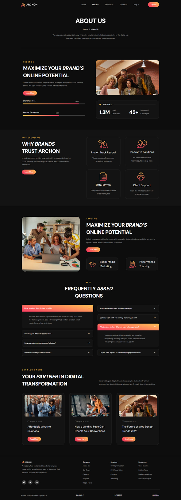 Archon - Digital Marketing Agency Elementor Template Kit