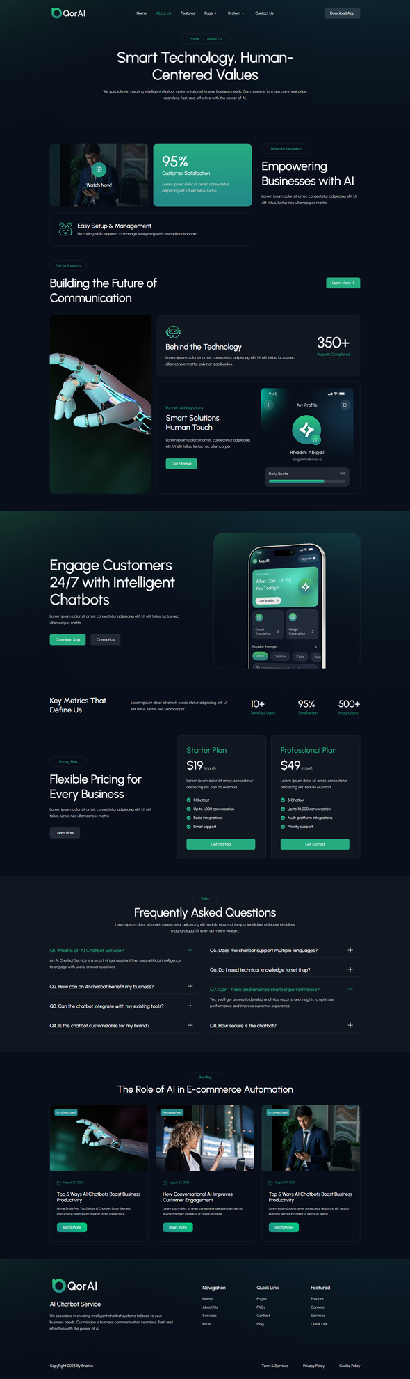 QorAI - AI Chatbot Service Elementor Template Kit