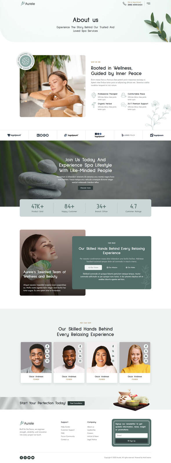 Preview image for Aurele - Spa & Healing Treatments Elementor Pro Template Kit