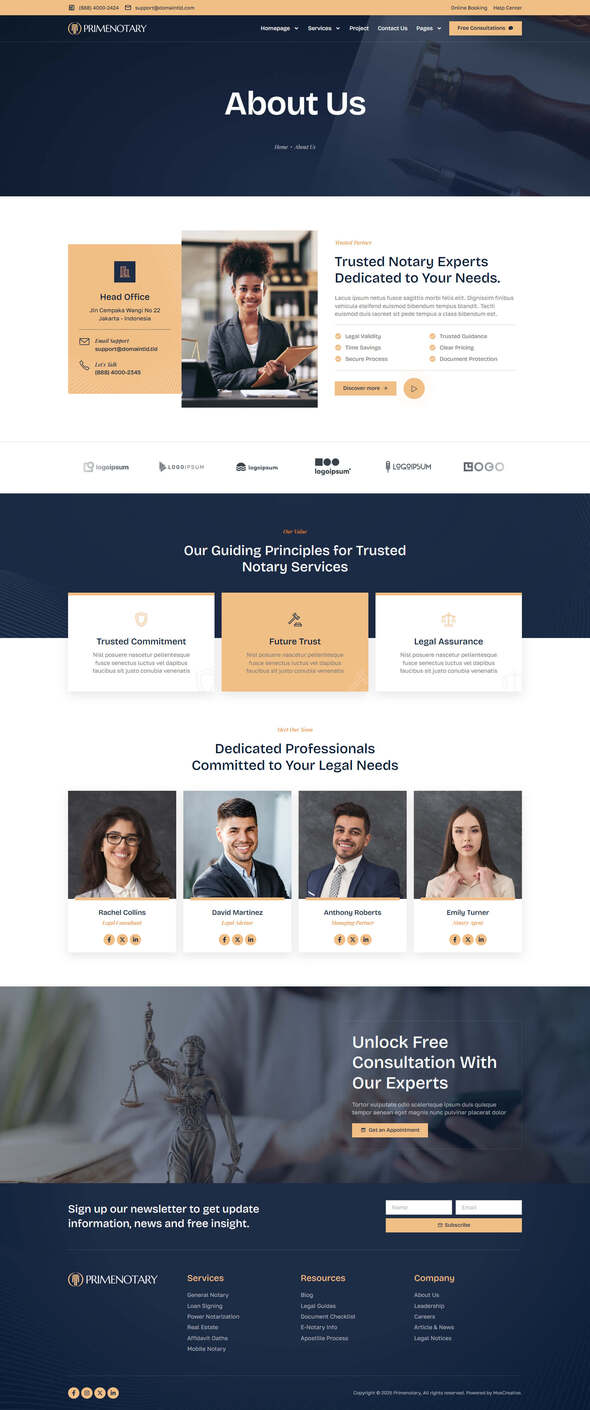 PrimeNotary - Notary Public & Legal Services Elementor Pro Template Kit