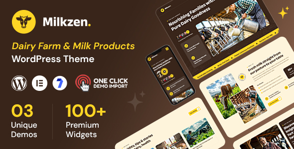 Milkzen - Dairy Farm & Milk Products WordPress Theme