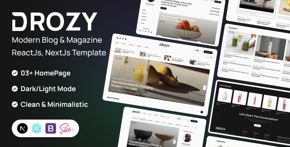 Drozy - Modern Blog & Magazine NextJs Template