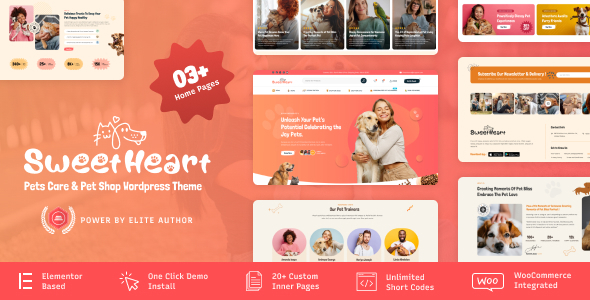 SweetHeart - Pet Care & Pet Shop WordPress Theme