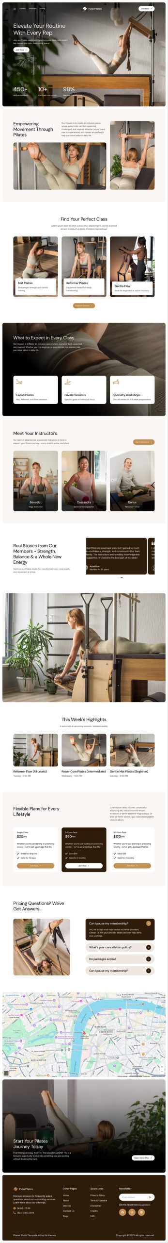 PulsePilates – Pilates & Yoga Studio Professional Business Elementor Template Kit