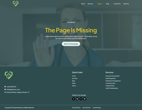 Serena – Home Care Services Elementor Template Kit