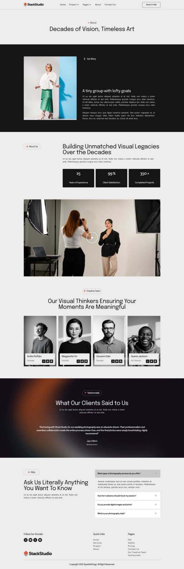 Preview image for StackStudio - A Minimalist Photography Studio & Portfolio Elementor Kit