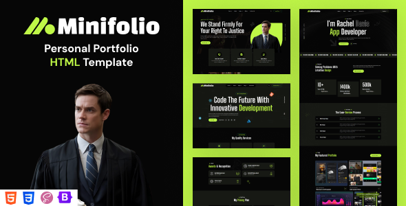 Minifolio – Personal Portfolio HTML Template product preview