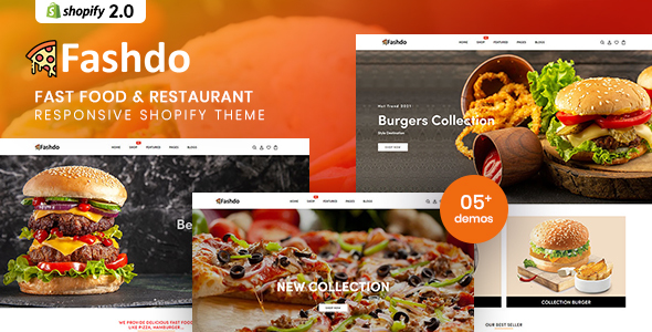 Product preview supplied for Fashdo - Fast Food & Restaurant Shopify Theme