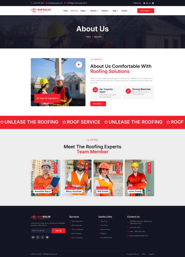 Roofsolve - Roofing Services Elementor Template Kit