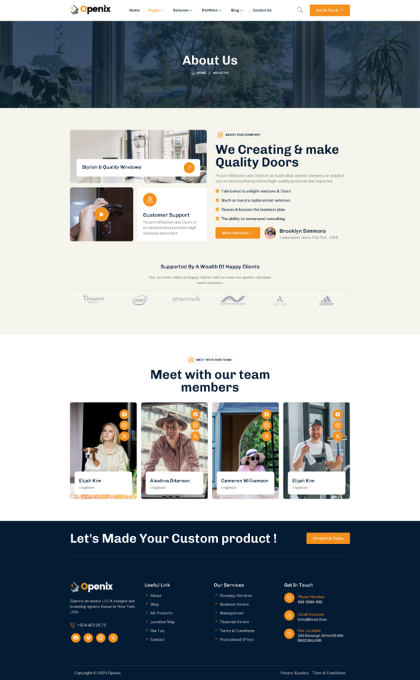Openix - Windows & Doors Company Elementor Template Kit