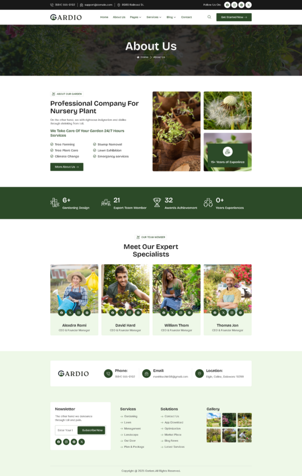 Gardio - Nursery & Gardening Elementor Template Kit