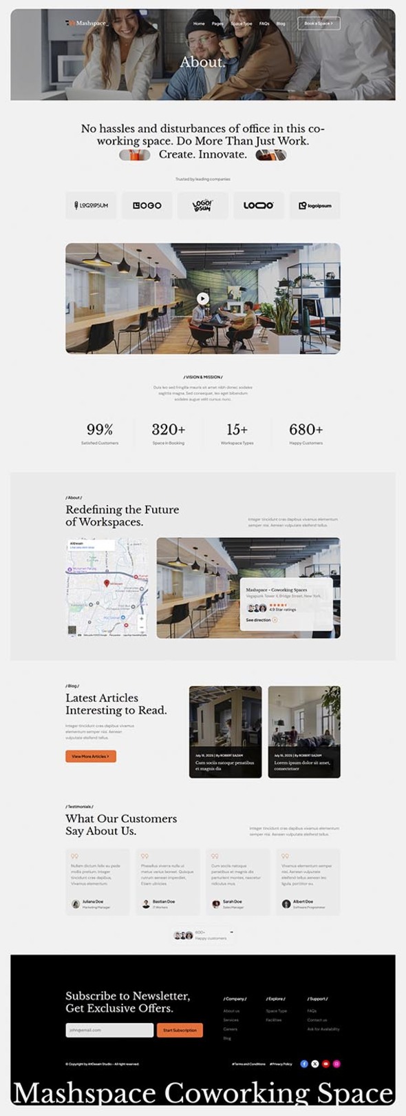 Mashspace - Coworking Space Elementor Template Kit