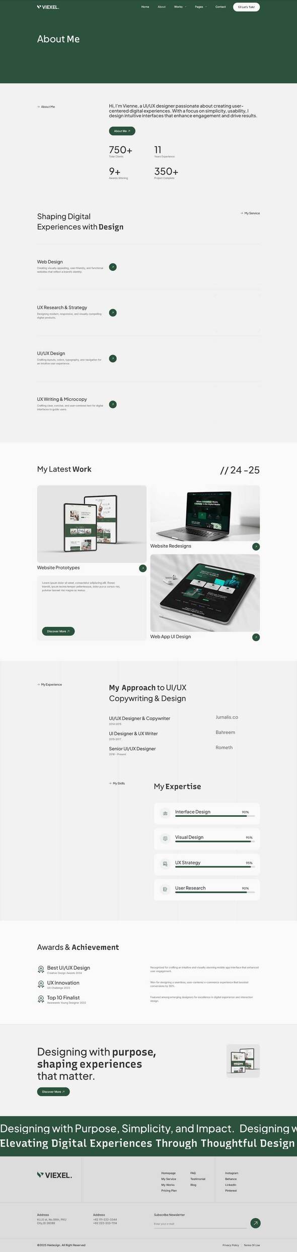 Viexel - CV & Personal Portfolio Elementor Template Kit