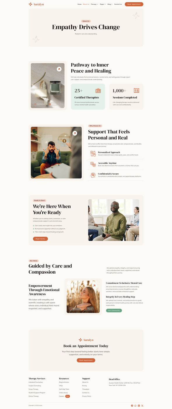 Auralyn – Psychology & Counseling Elementor Template Kit