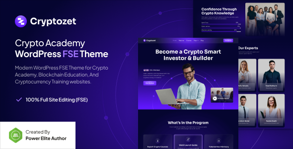 Cryptozet – Crypto & Blockchain Academy Gutenverse FSE WordPress Block Theme