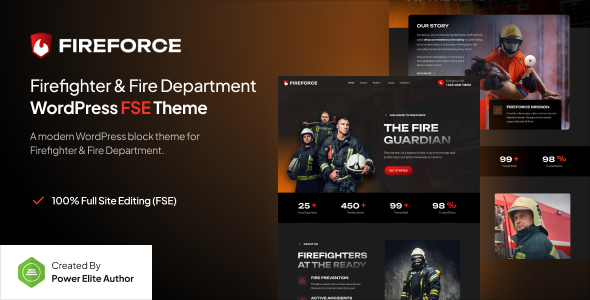 Fireforce – Firefighter Department Gutenverse FSE WordPress Block Theme product preview
