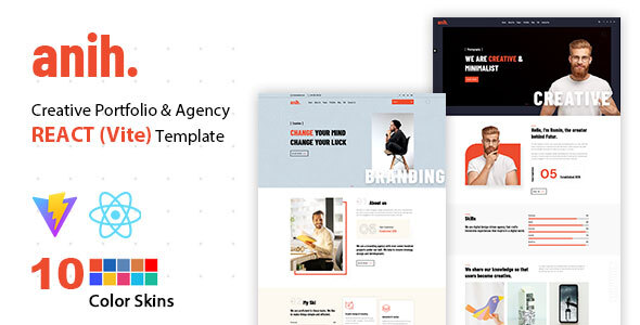 Anih - React (Vite) Creative Portfolio & Agency Template