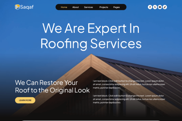 Saqaf - Roofing Services Elementor Pro Template Kit