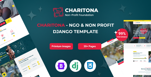 Charitona - Charity & Nonprofit Django 5 Template product preview