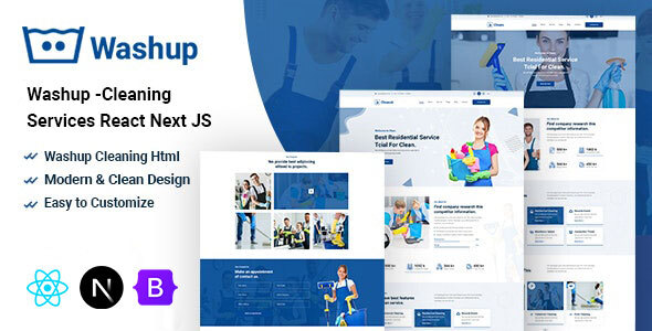 Washup - Cleaning Services React Next JS Template