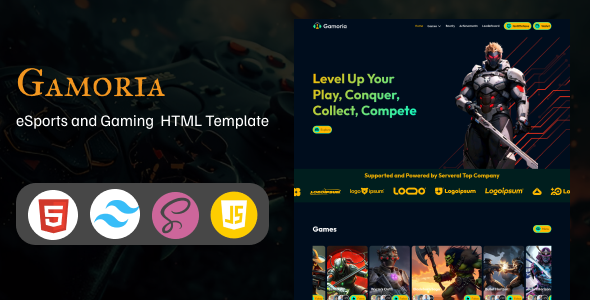 Product preview supplied for Gamoria - eSports and Gaming HTML Template