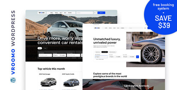 Preview image for Vroomo – Car Rental & Listing WordPress Theme