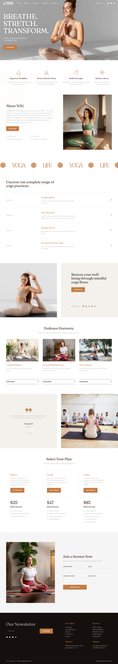 YOG – Yoga & Wellness Elementor Pro Template Kit