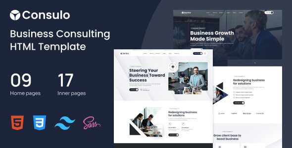 Preview image for Consulo - Business Consulting Tailwindcss HTML Template