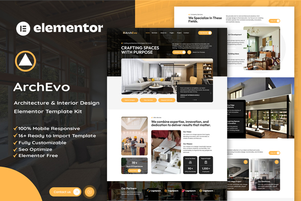 ArchEvo - Architecture & Interior Design  Elementor Template Kit
