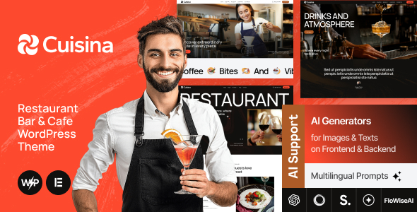 Cuisina - Restaurant Bar & Cafe WordPress Theme