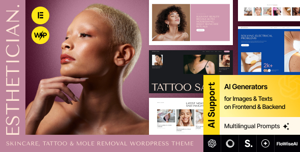 Esthetician - Skincare, Tattoo & Mole Removal WordPress Theme