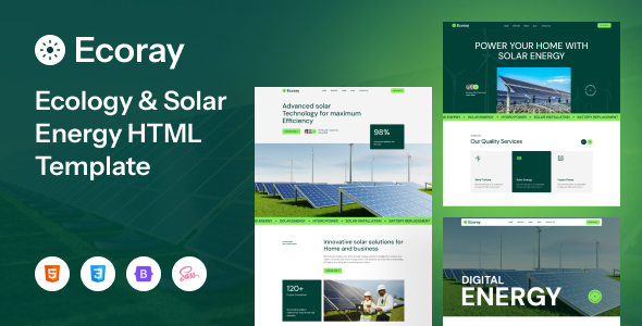 Preview image for Ecoray - Ecology & Solar Energy HTML Template