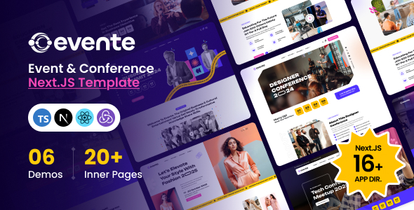 Evente - Modern Event & Conference React NextJS Template