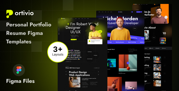 Portivio - Personal Portfolio Resume Figma Template