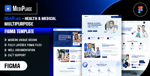 Mediplace - Health & Medical Multipurpose Figma Template