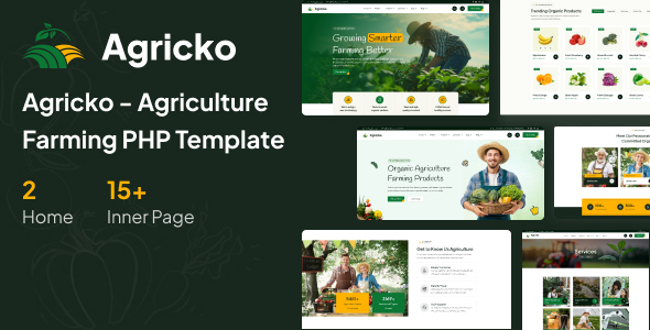 Agricko - PHP Template for Agriculture & Organic Farming