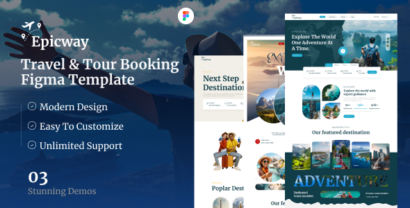 Epicway – Tour & Travel Figma Template