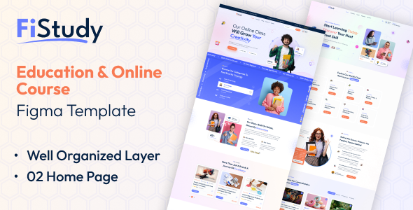 Fistudy – Professional LMS & Education Course Figma Template