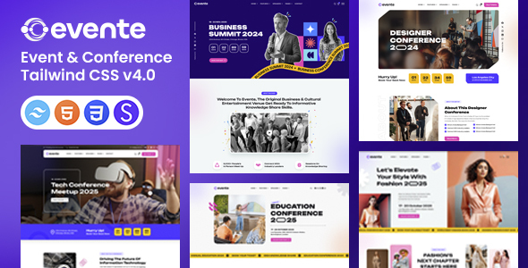 Evente - Conference & Meetup Tailwind CSS Template